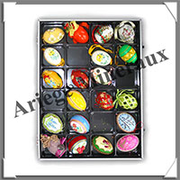 VITRINE d'EXPOSITION en ALUMINIUM - 24 Cases - Profondeur : 40 mm  (5876)