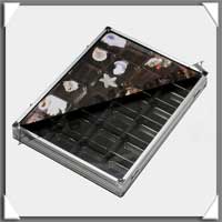 VITRINE d'EXPOSITION en ALUMINIUM - 24 Cases - Profondeur : 40 mm  (5876)