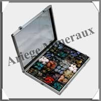 VITRINE d'EXPOSITION en ALUMINIUM - 24 Cases - Profondeur : 40 mm  (5876)